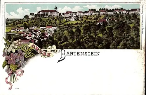 Litho Bartenstein Schrozberg in Württemberg, Totalansicht