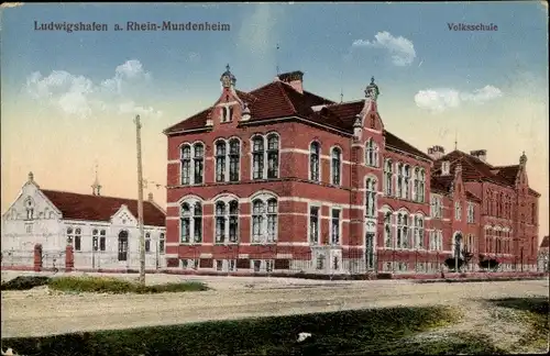 Ak Mundenheim Ludwigshafen am Rhein, Volksschule