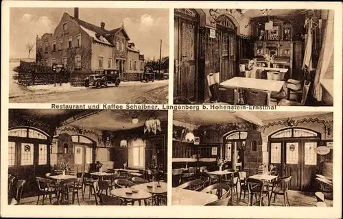Ak Langenberg Callenberg im Landkreis Zwickau, Restaurant und Kaffee Scheibner