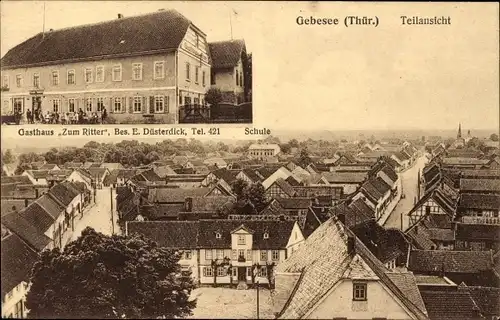 Ak Gebesee in Thüringen, Schule, Gasthaus zum Ritter