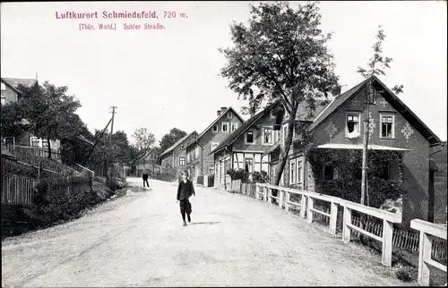 Ak Schmiedefeld am Rennsteig Suhl Thüringen, Suhler Straße