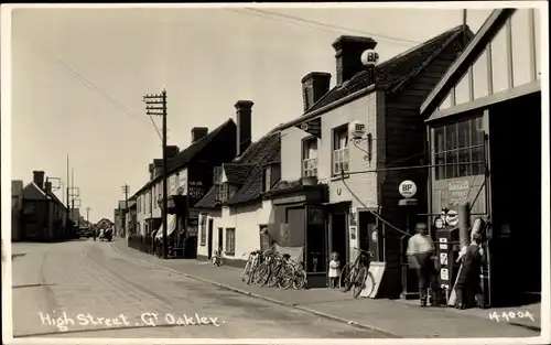 Foto Ak Great Oakley Northamptonshire, BP Tankstelle, High Street