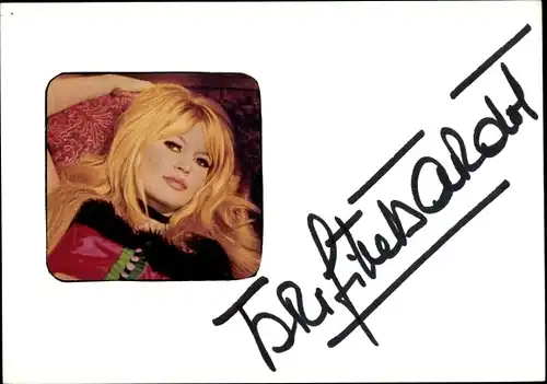 Foto Schauspielerin Brigitte Bardot, Portrait, Autogramm