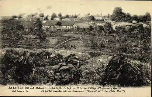 Ak Ippécourt Mause, Bataille de la Marne, Prise du Village