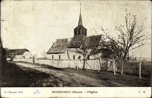 Ak Mondement Marne, L'Eglise