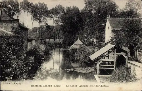 Ak Chateau Renard Loiret, Le Canal, Ancien fosse du Chateau