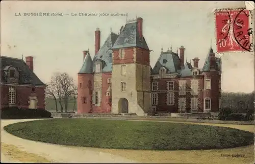 Ak La Bussière Loiret, Le Chateau, cote sud-est