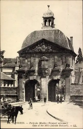 Ak Langres Haute Marne, Porte des Moulins, Außenwall