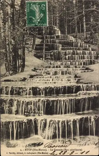 Ak Etuf Haute-Marne, La Cascade, versteinerndes Wasser