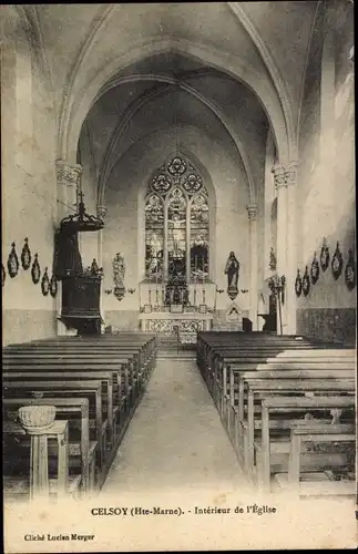 Ak Celsoy Haute-Marne, Kirche, Innenansicht