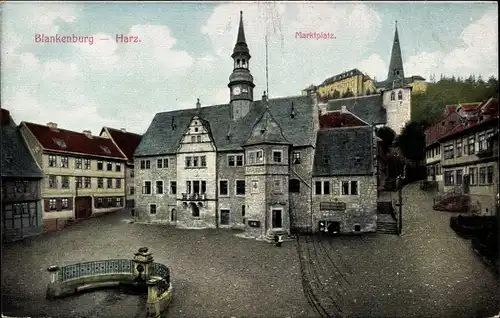 Ak Blankenburg am Harz, Marktplatz