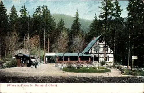 Ak Hasserode Wernigerode im Harz, Rennetal, Gasthaus Silberner Mann