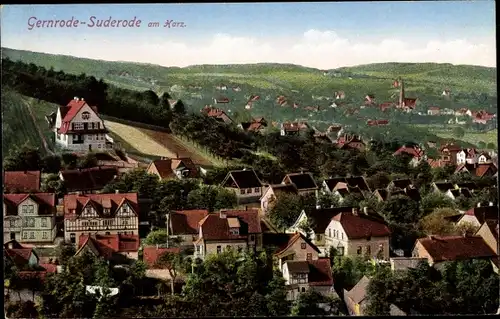 Ak Gernrode Quedlinburg im Harz, Blick nach Bad Suderode