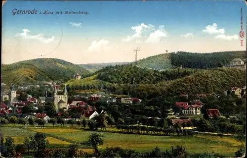 Ak Gernrode Quedlinburg im Harz, Gesamtansicht mit Stubenberg