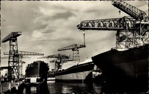 Ak Vlissingen Zeeland Niederlande, De Schelde, Kräne