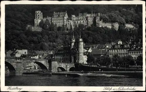 Ak Heidelberg am Neckar, Schloss, Neckarbrücke