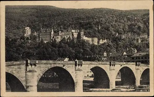 Ak Heidelberg am Neckar, Schloss, alte Neckarbrücke