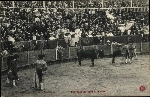 Ak Bullfight, Entrente du toro a la mort