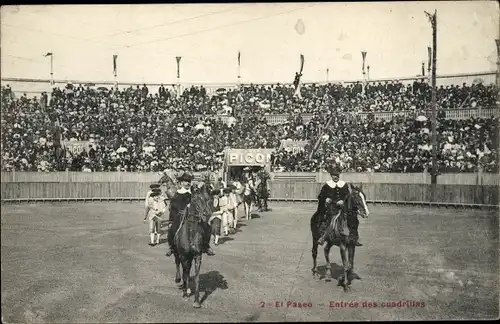 Ak Corrida de Toros, Eingang der Cuadrillas