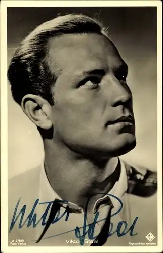 Ak Schauspieler Viktor Staal, Portrait, Ufa Film, Ross Verlag A 2758 1, Autogramm