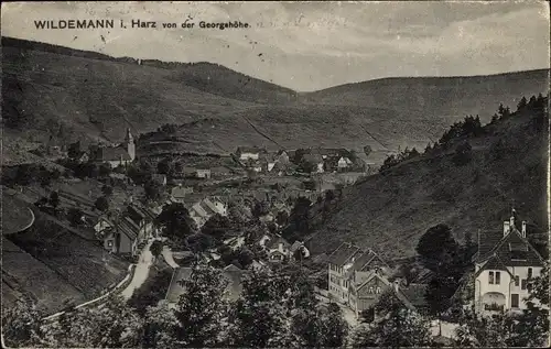 Ak Wildemann Clausthal Zellerfeld im Oberharz, Blick von der Georgshöhe