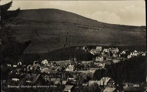 Ak Braunlage im Oberharz, Teilansicht, Wurmberg