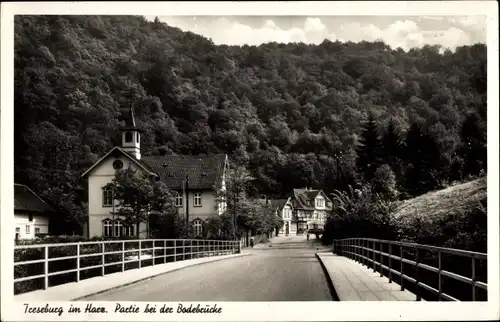 Ak Treseburg Thale im Harz, Bodebrücke