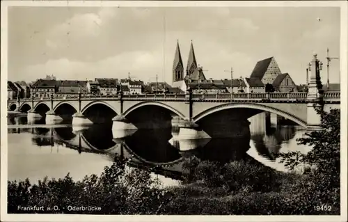 Ak Frankfurt an der Oder, Oderbrücke, Kirche