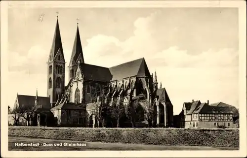 Ak Halberstadt am Harz, Dom, Gleimhaus