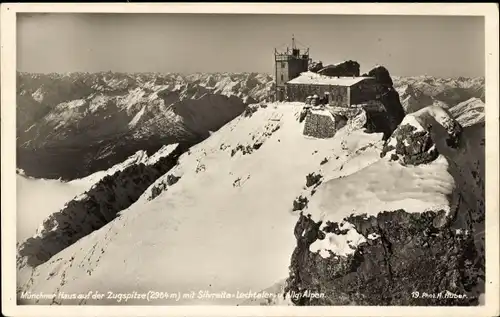 Ak Zugspitze, Münchner Haus auf der Zugspitze, Silvretta Lechtaler Alpen