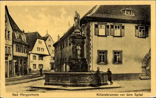 Ak Bad Mergentheim in Tauberfranken, Kiliansbrunnen, Spital