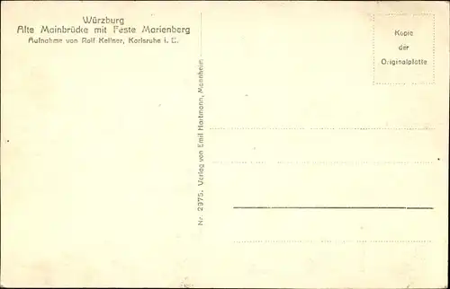 Ak Würzburg am Main Unterfranken, Alte Mainbrücke, Festung Marienberg