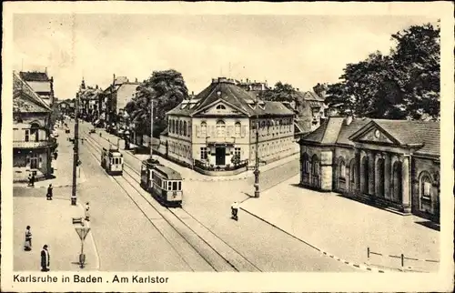 Ak Karlsruhe in Baden, Karlstor