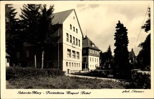 Ak Schierke Wernigerode, Ferienheim August Bebel