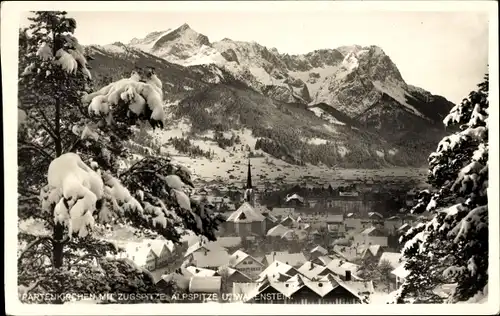 Ak Garmisch Partenkirchen in Oberbayern, Alpspitze, Waxenstein, Winter