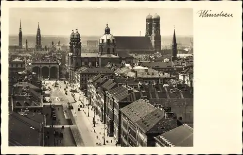 Ak München, Ortsansicht, Frauenkirche, Luftbild