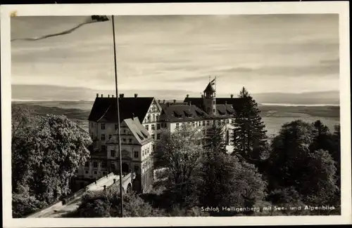 Ak Heiligenberg in Baden, Schloss mit See und Alpenblick