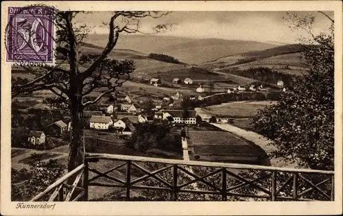 Ak Kunnersdorf Erdmannsdorf Augustusburg im Erzgebirge, Blick vom Kunnerstein