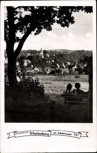 Ak Bad Marienberg im Westerwald, Ortsansicht, Sitzbank