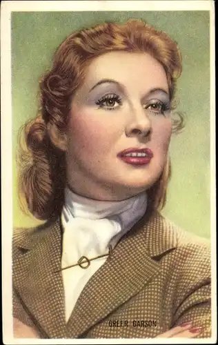 Ak Schauspielerin Greer Garson, Portrait