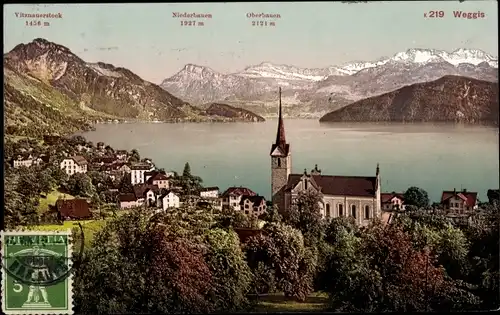 Ak Weggis Kanton Luzern, Vierwaldstättersee, Panorama