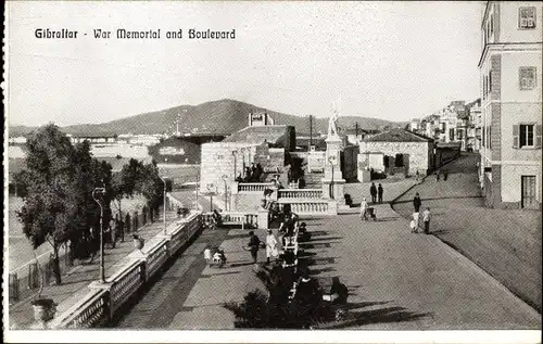 Ak Gibraltar, Kriegsdenkmal, Boulevard