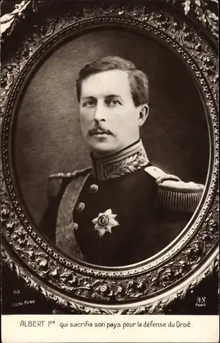 Ak König Albert Leopold I. von Belgien, Portrait