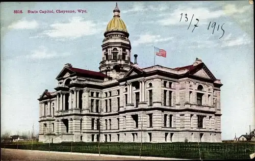 Ak Cheyenne Wyoming USA, Gesamtansicht des State Capitol