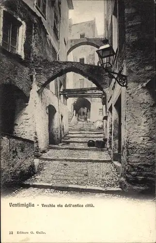 Ak Ventimiglia Liguria, Vecchia via dell' antica città