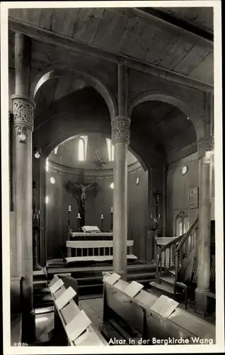 Ak Karpacz Górny Brückenberg Krummhübel Riesengebirge Schlesien, Kirche Wang, Altar