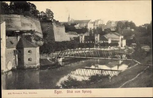 Ak Cheb Eger Region Karlsbad, Blick vom Sprung