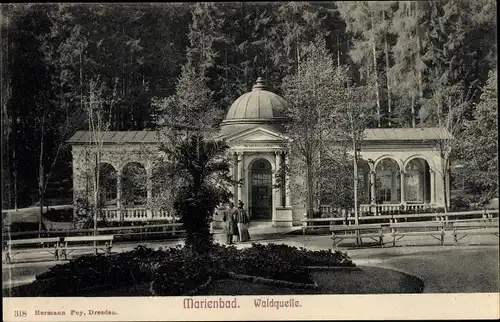 Ak Mariánské Lázně Marienbad Region Karlsbad, Waldquelle