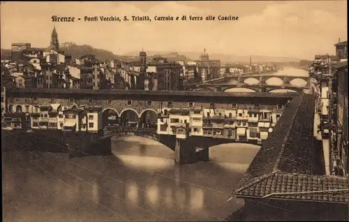 Ak Firenze Florenz Toscana, Ponti Vecchio, S. Trinita