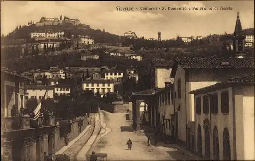 Ak Firenze Florenz Toscana, Contorni, S. Domenico, Panorama di Fiesole